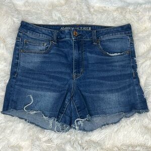 American Eagle High Rise Shortie Jean Shorts